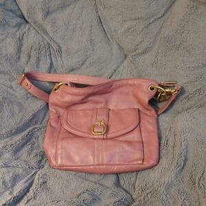Elegant Pink Leather Shoulder Bag